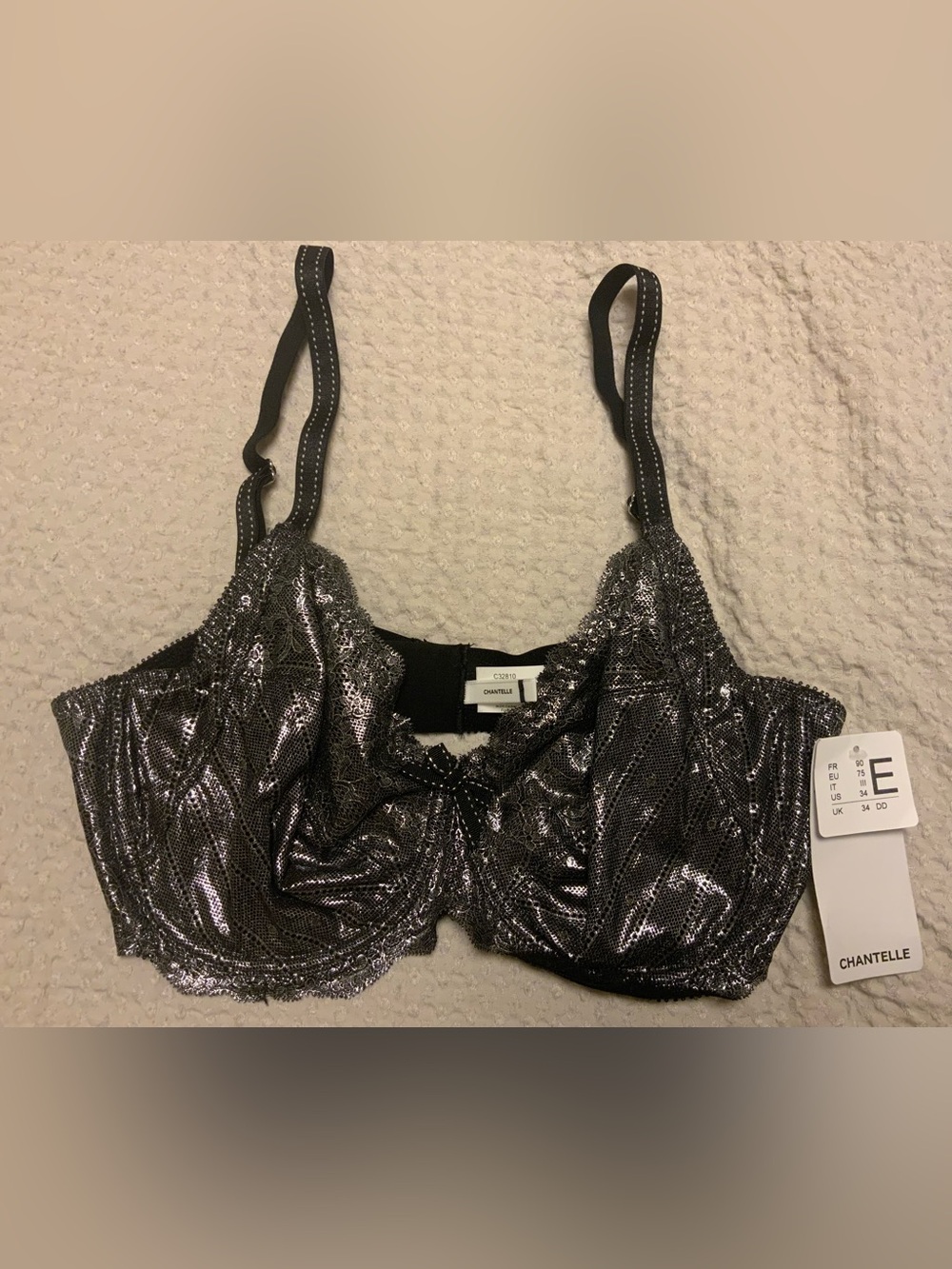 Chantelle Rive Gauche Side Support Bra in Metallic Effect - Picture 5 of 7